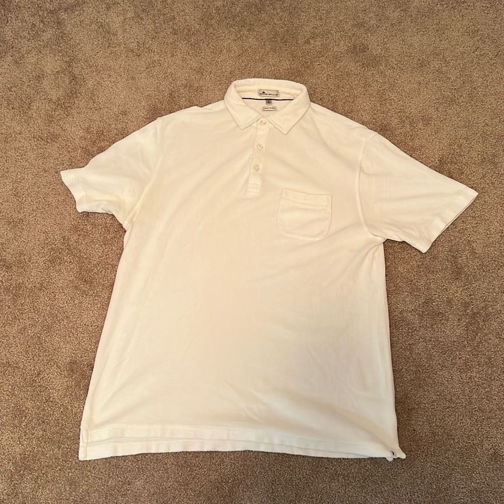 Peter Millar Terry Cloth Polo Seaside Collection Medium White